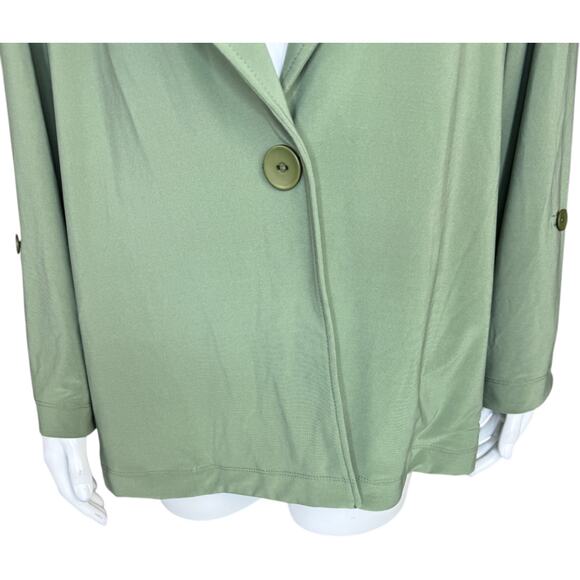 GRAVER Susan Graver LK Luxe Petite Notch Collar Jacket Tarragon X-Large Petite - Picture 4 of 13